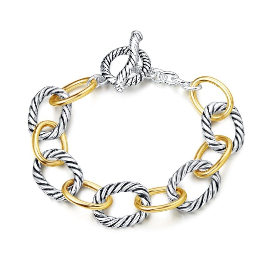 Twisted Cable Wire Link Chain Bracelet